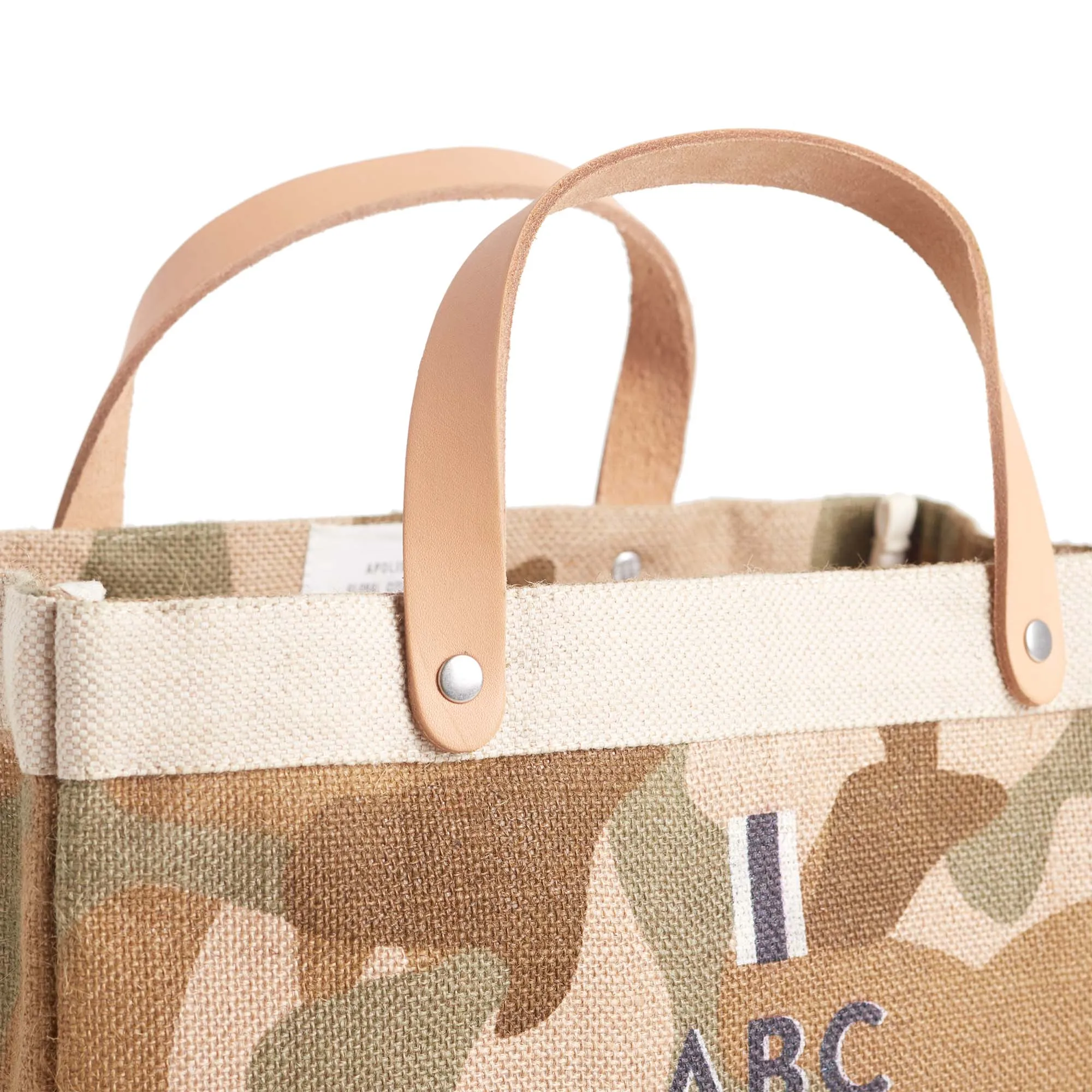 Petite Market Bag in Safari with Black Monogram