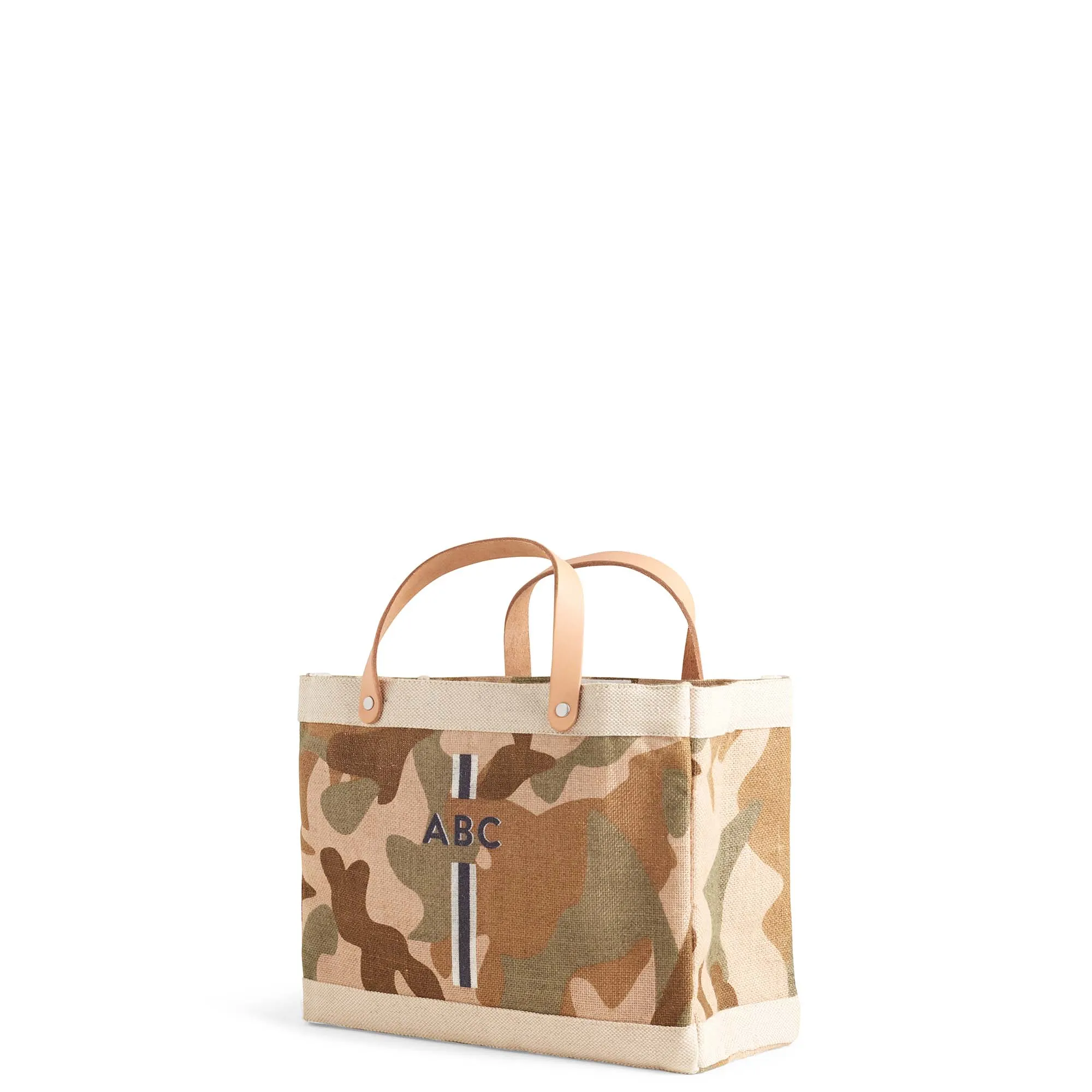 Petite Market Bag in Safari with Black Monogram