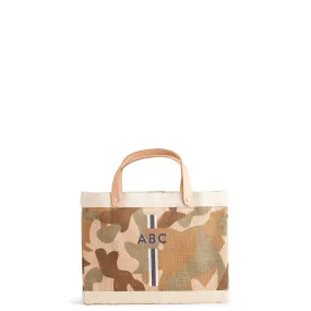 Petite Market Bag in Safari with Black Monogram