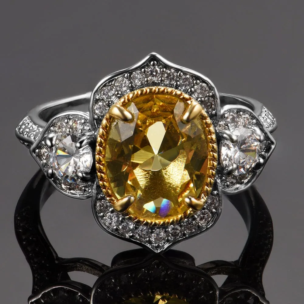 Precious Citrine Ring - 925 Sterling Silver