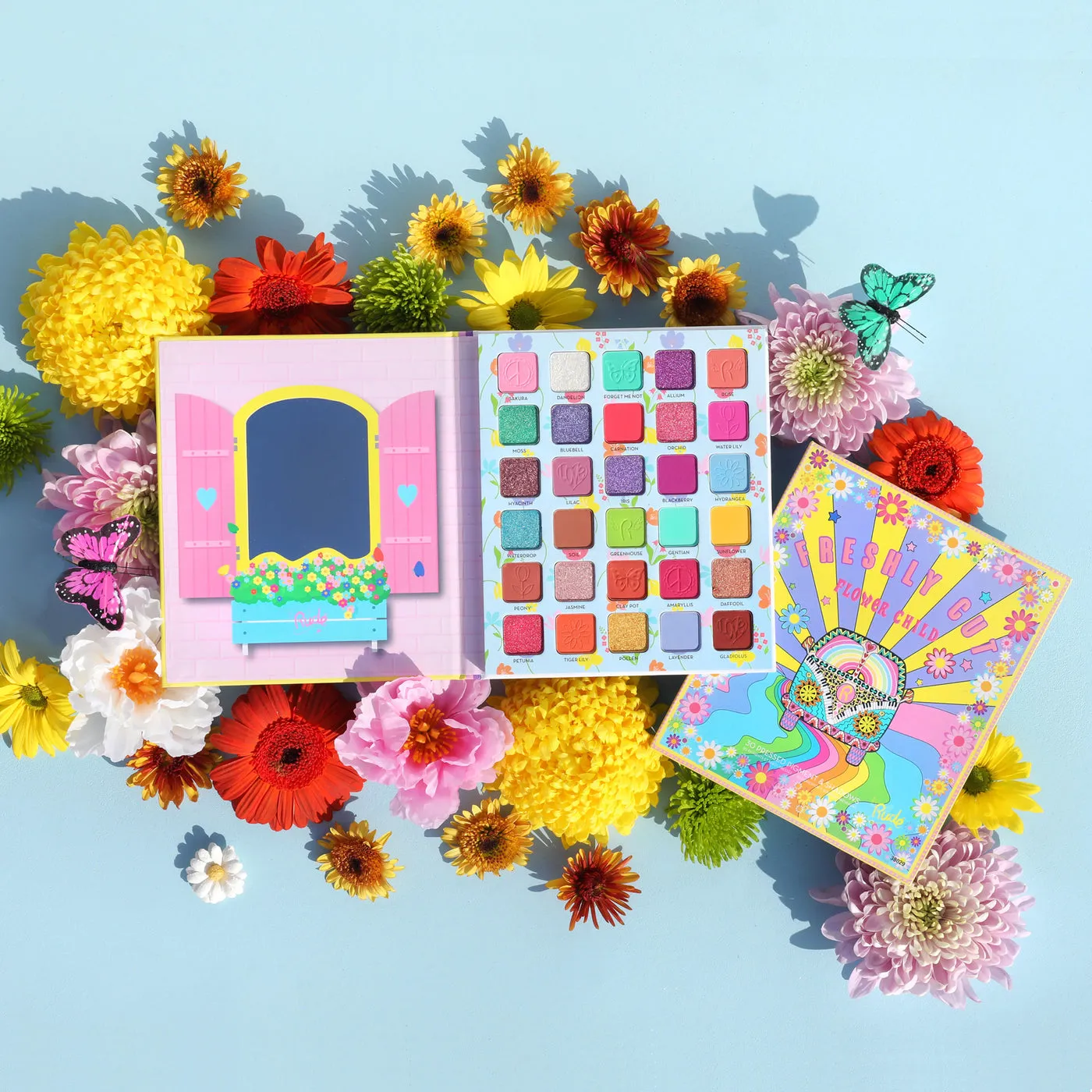 RUDE Freshly Cut Flower Child Paleta de Sombras 30 Tonos