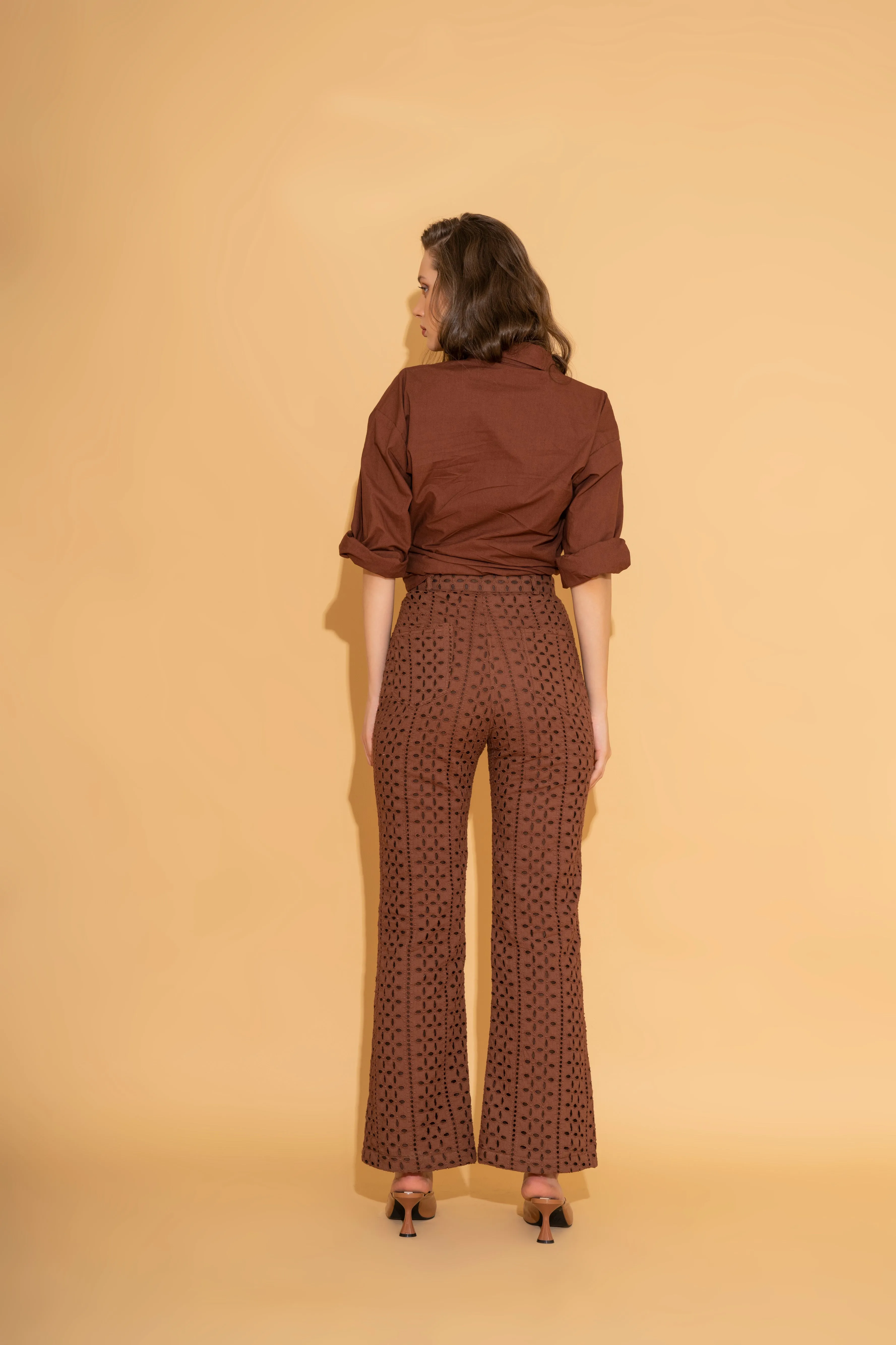 Rust Schiffli Pants