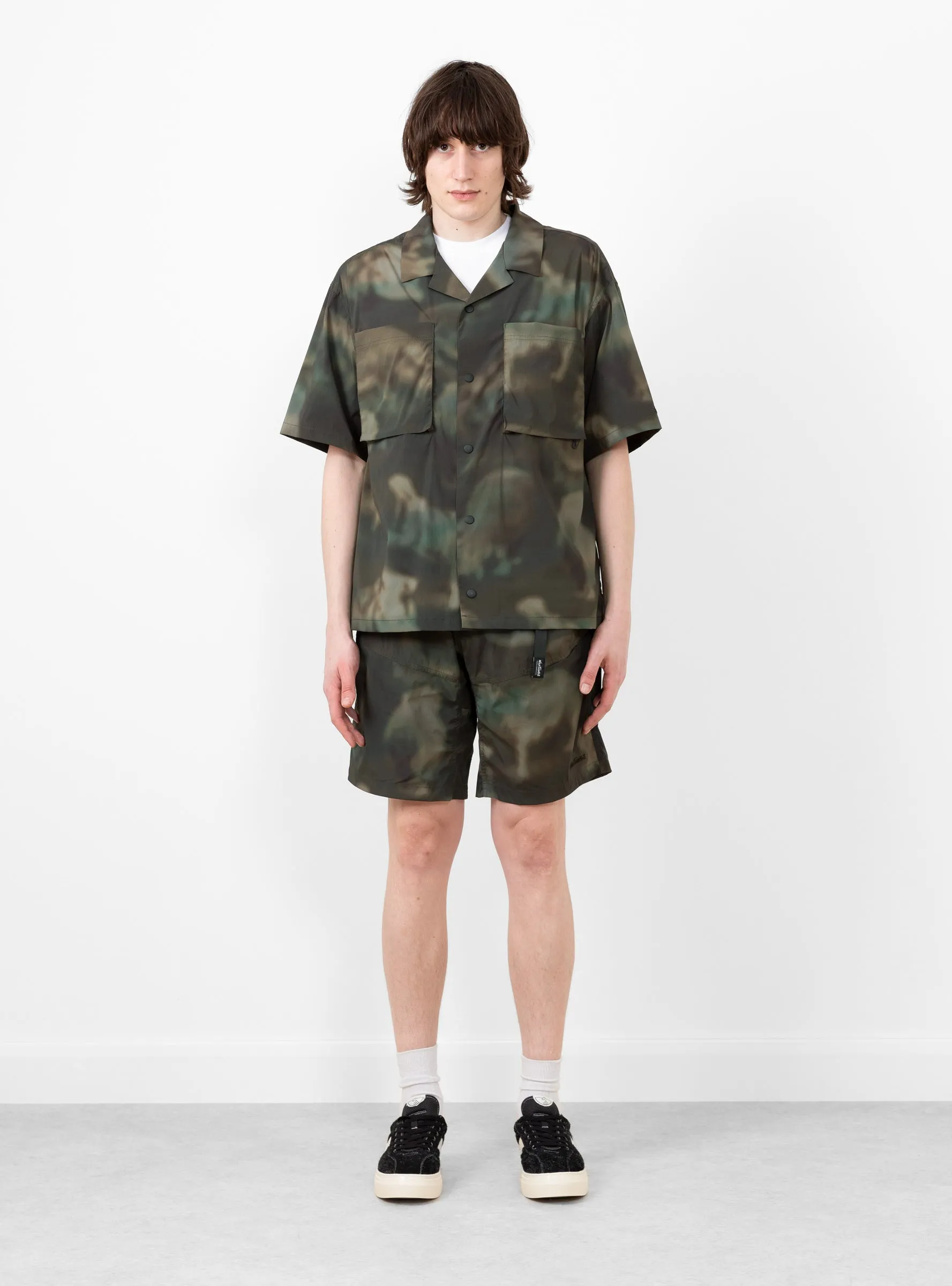 Short Sleeve Camp Shirt Nature Mosaic Olive