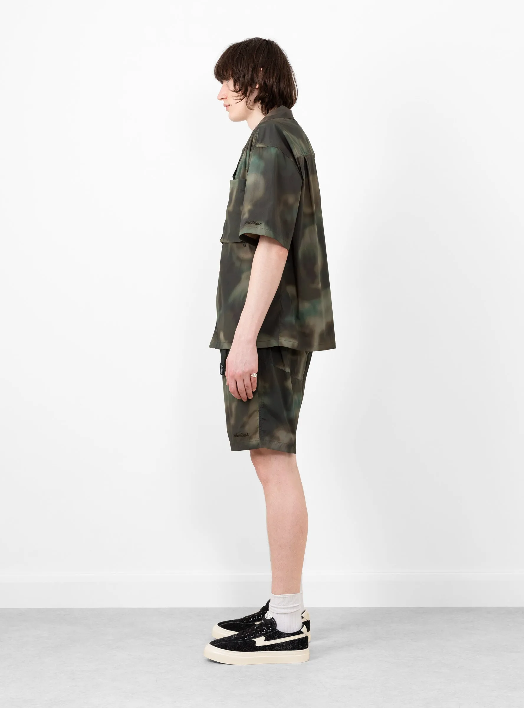 Short Sleeve Camp Shirt Nature Mosaic Olive