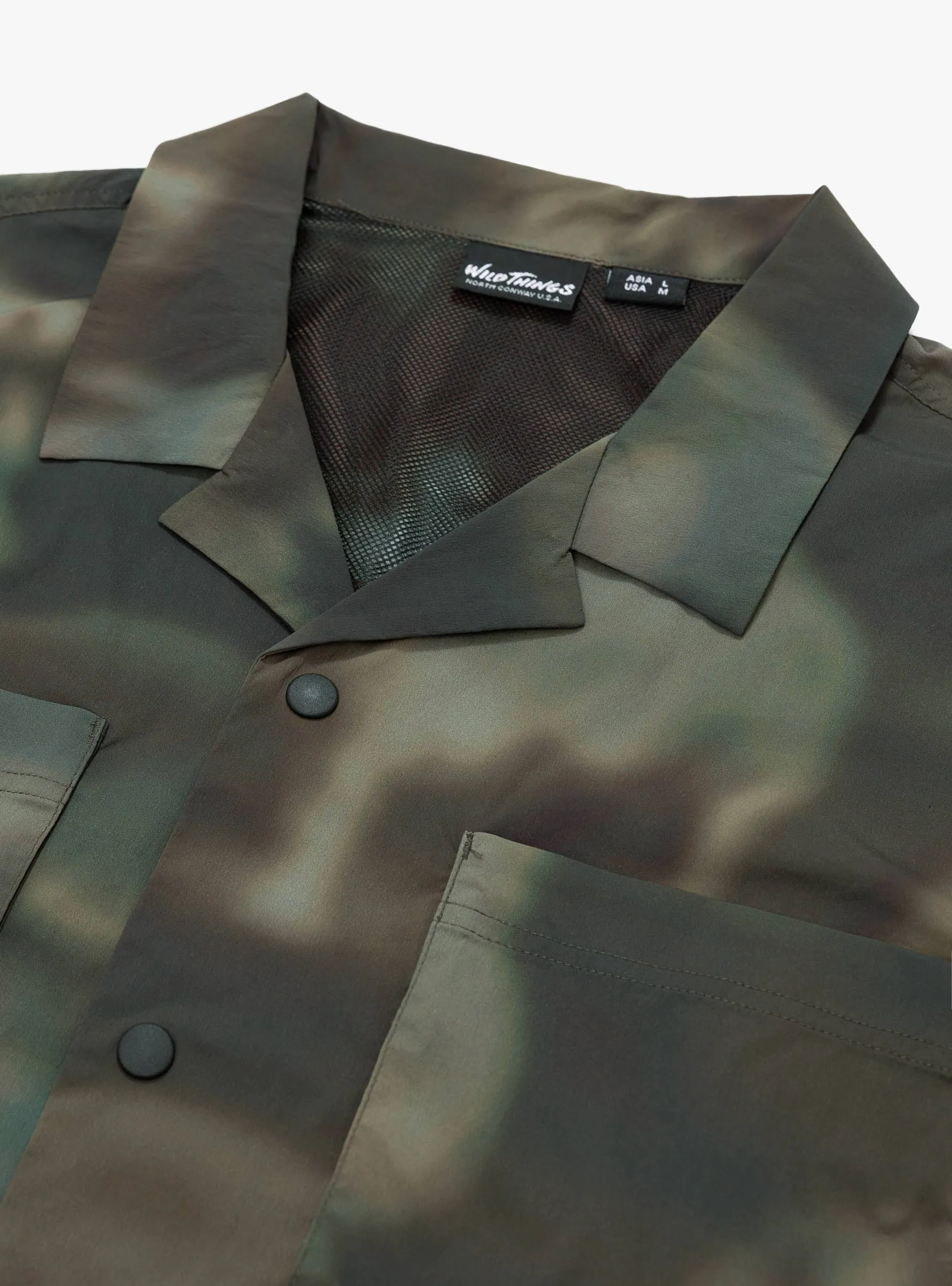 Short Sleeve Camp Shirt Nature Mosaic Olive