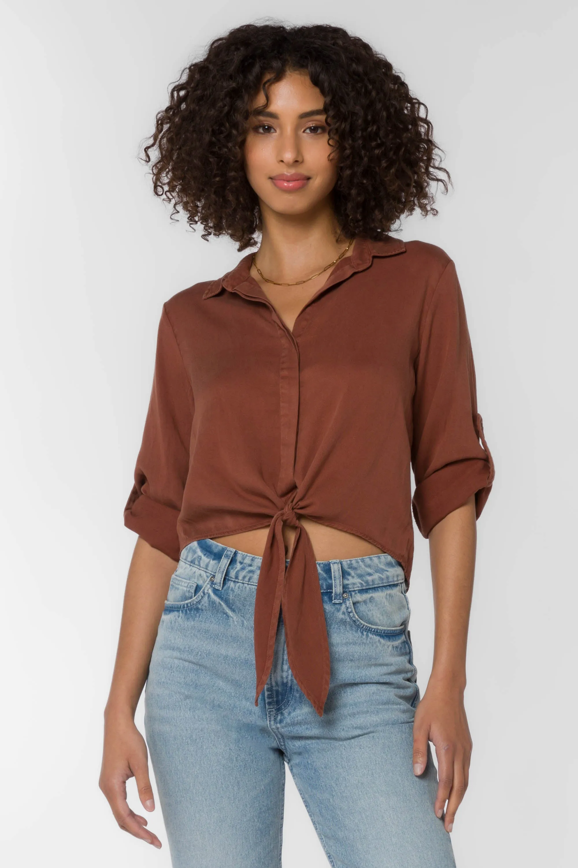 Solange Brown Top