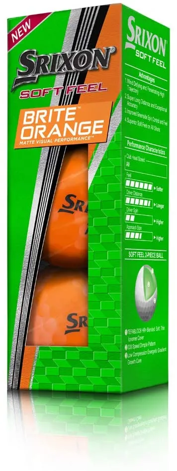 Srixon Soft Feel Brite Matte Color Golf Balls - Sleeve