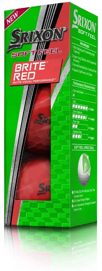 Srixon Soft Feel Brite Matte Color Golf Balls - Sleeve