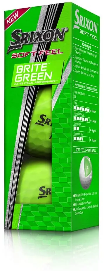 Srixon Soft Feel Brite Matte Color Golf Balls - Sleeve