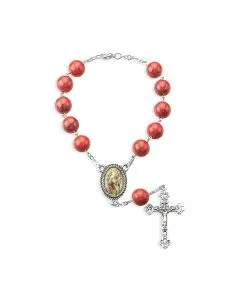 St Christopher Auto Rosary - Rose