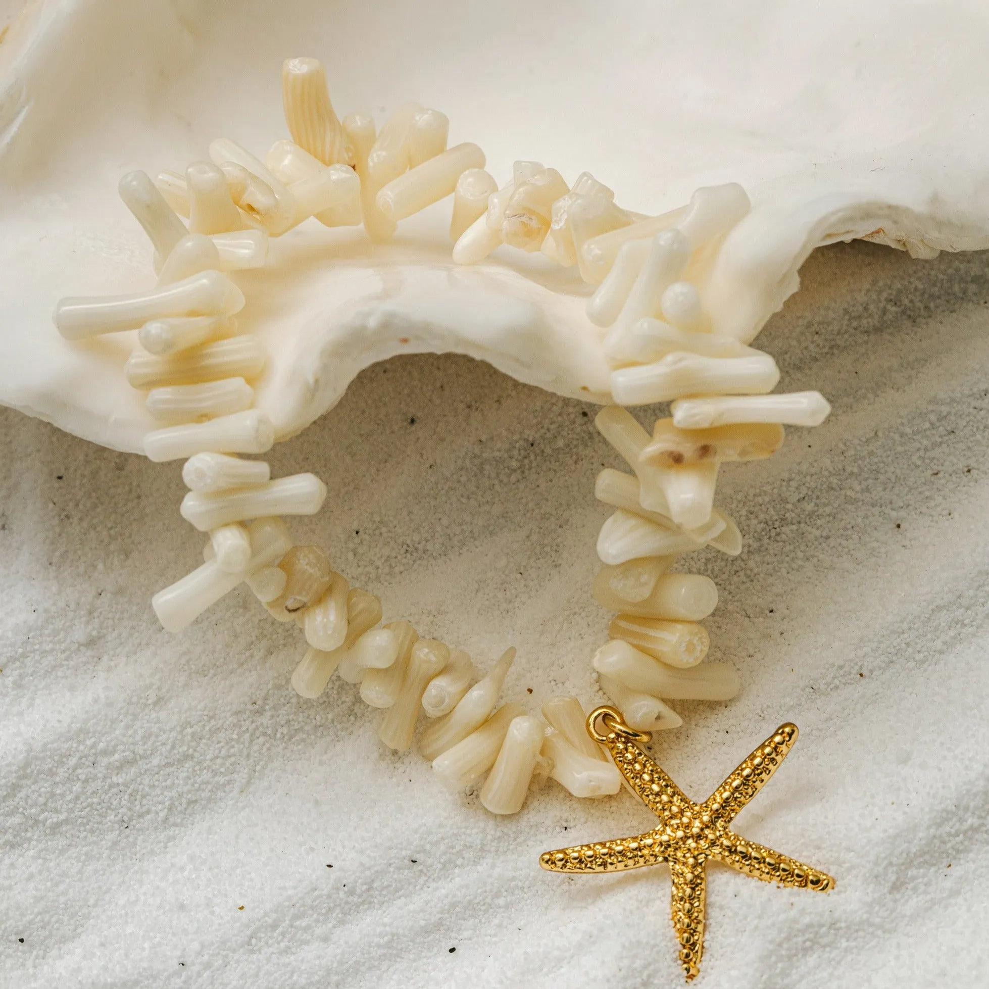 Statement Coral Chip & Starfish Bracelet