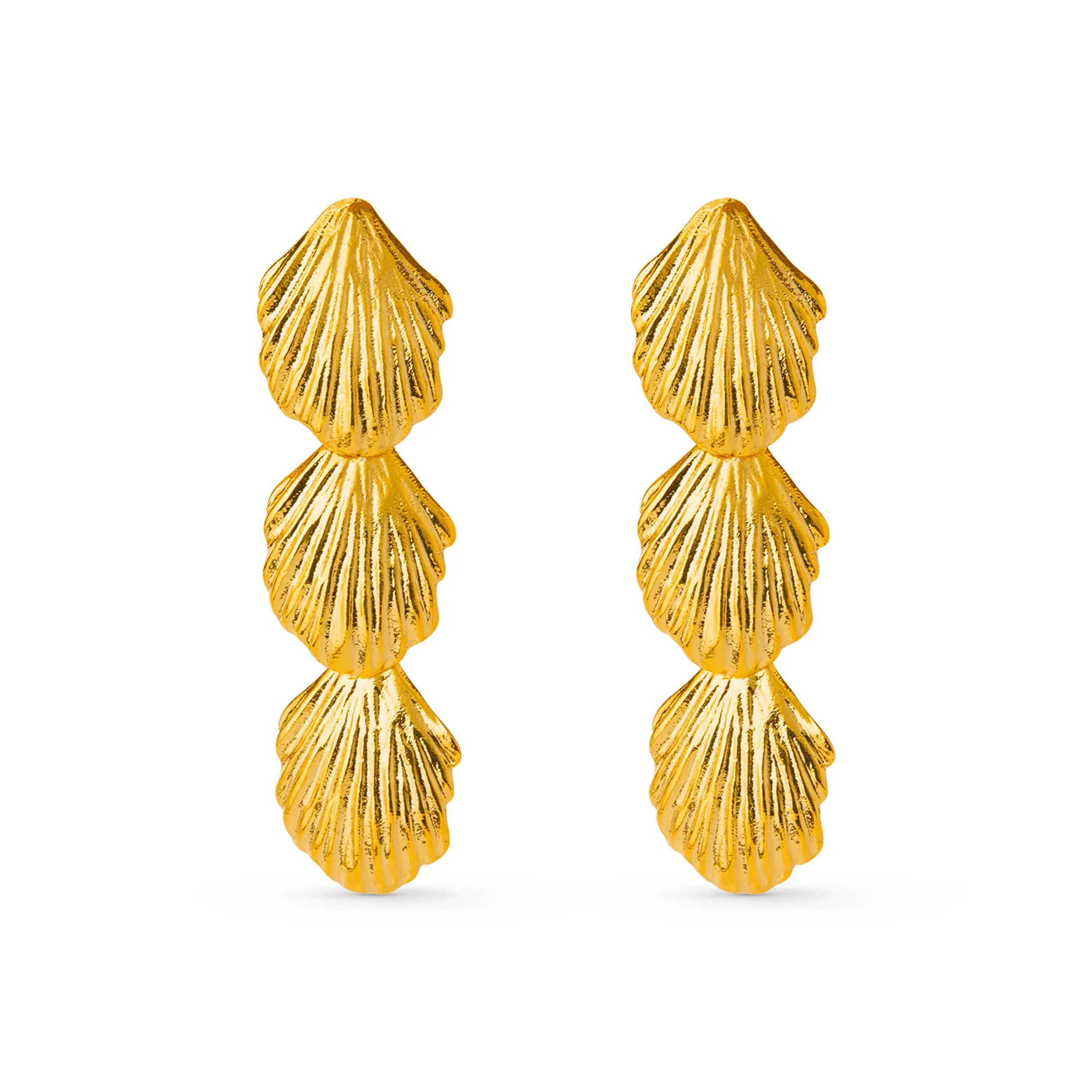 Statement Overlapping Shell Drop Earrings