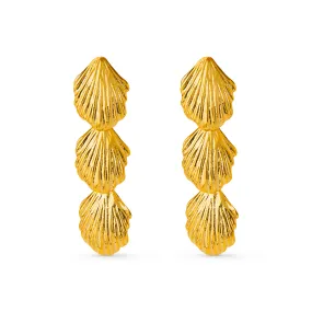 Statement Overlapping Shell Drop Earrings