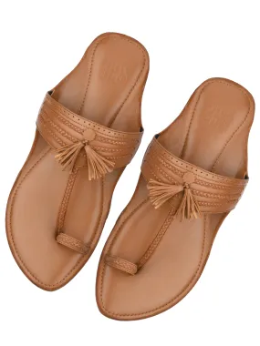 Tan Braided Kolhapuri For Men