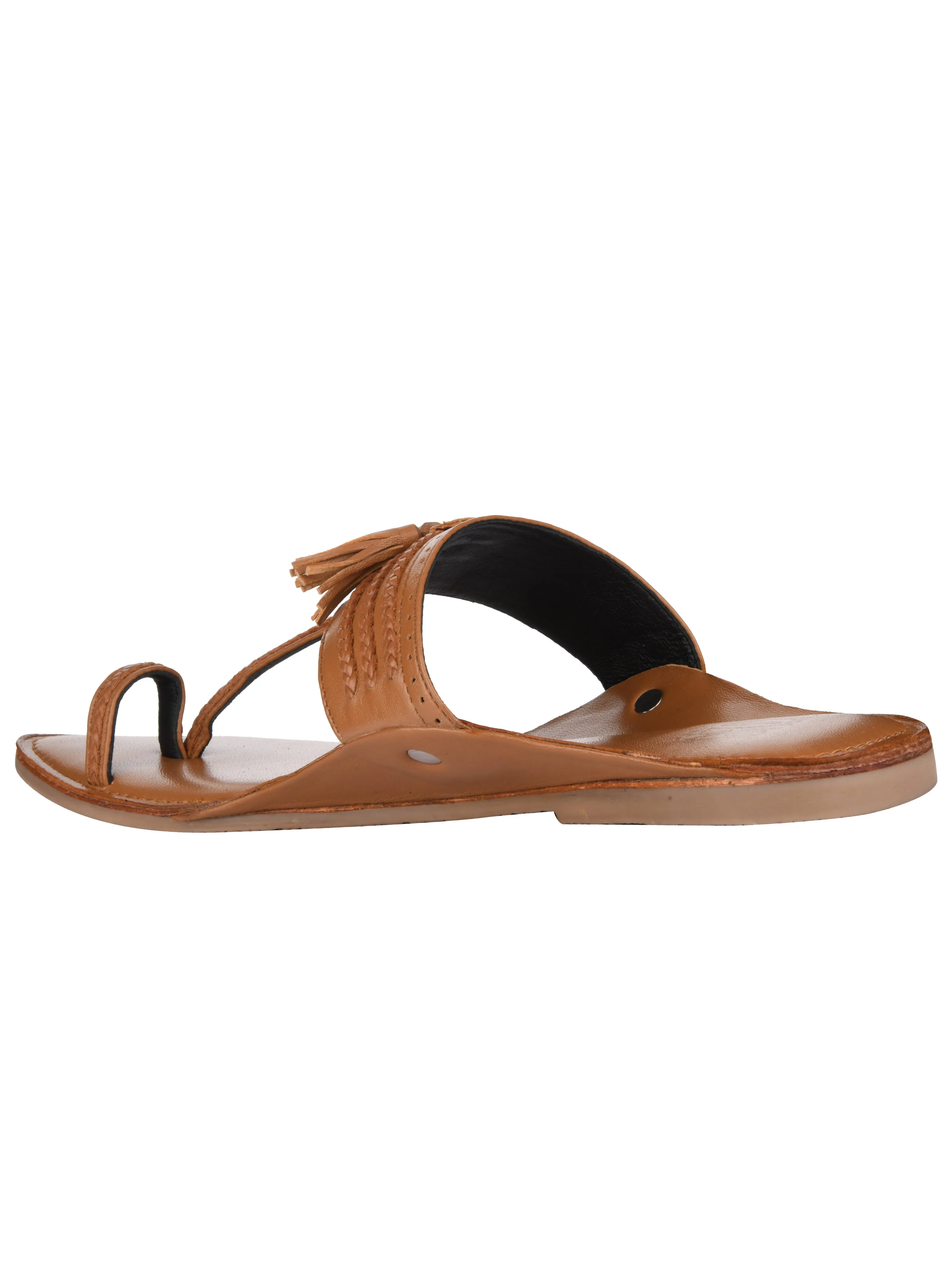 Tan Braided Kolhapuri For Men