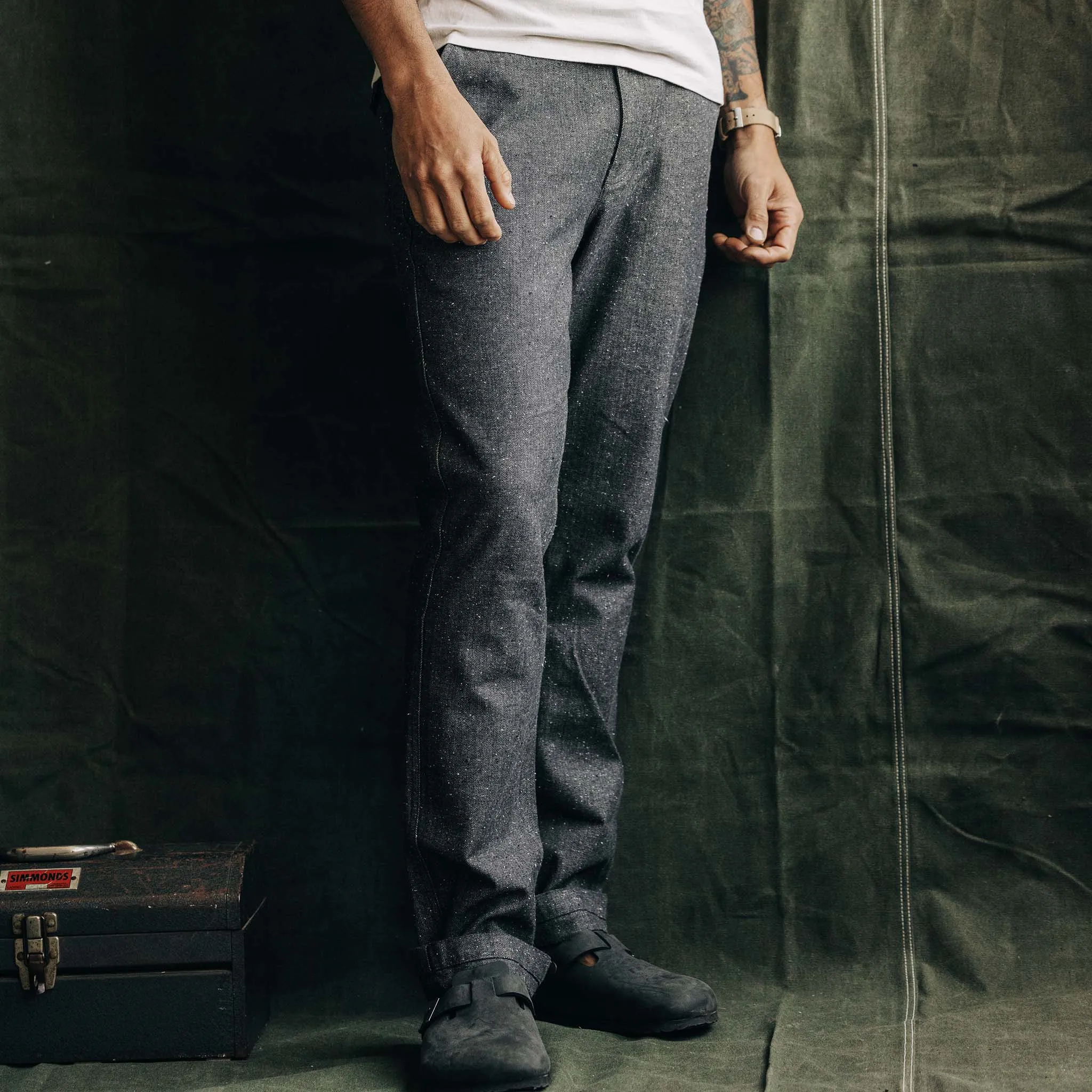 The Carnegie Pant in Granite Herringbone