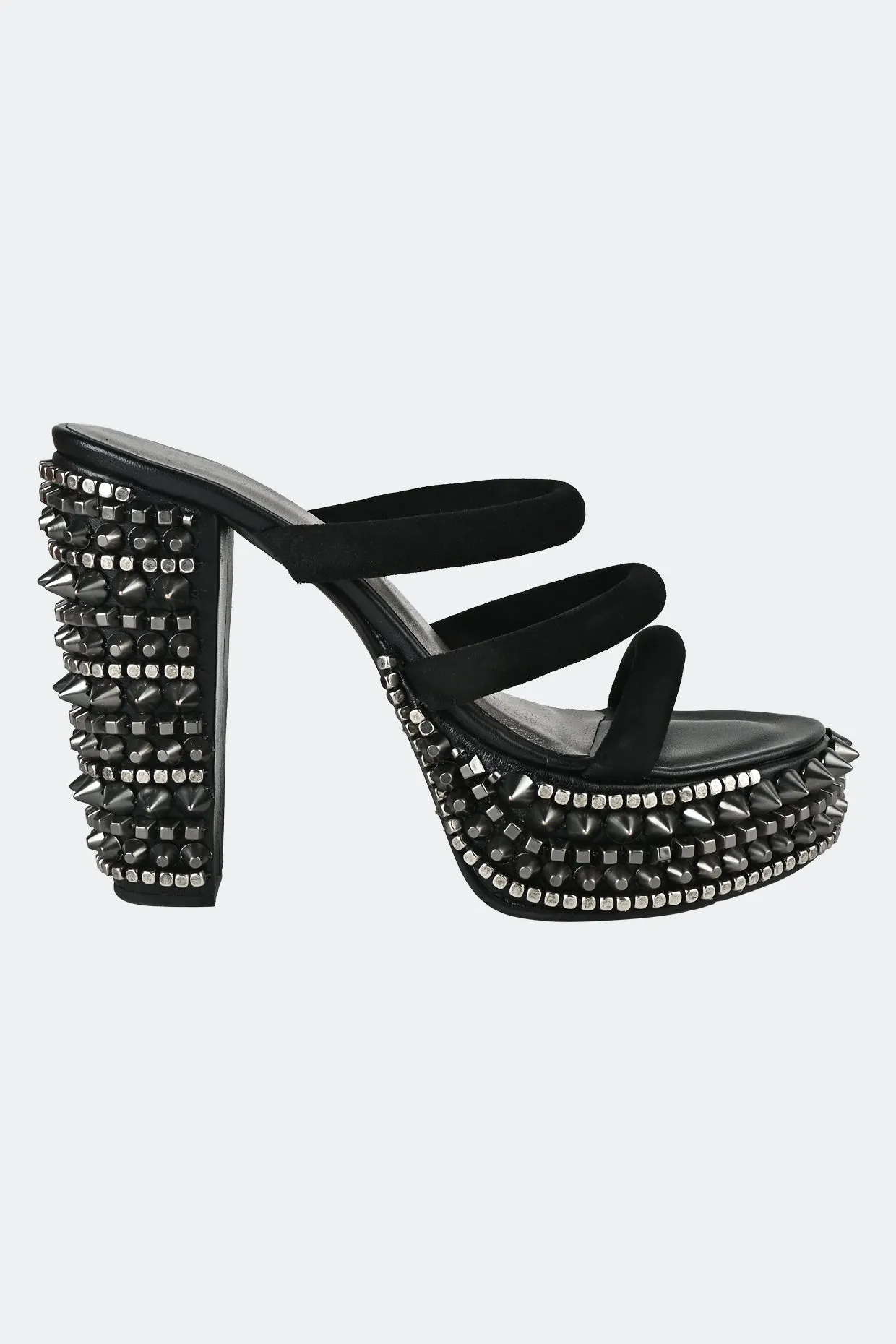 Three Strap Studded Platform For Women