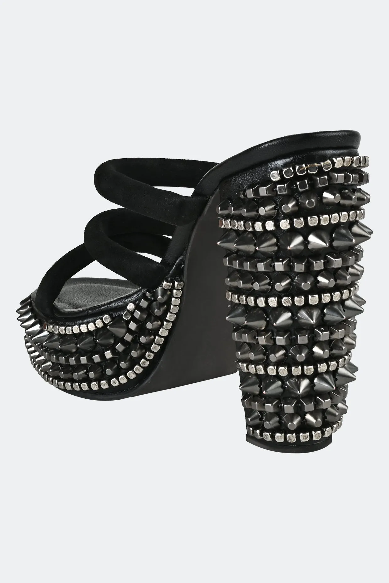 Three Strap Studded Platform For Women