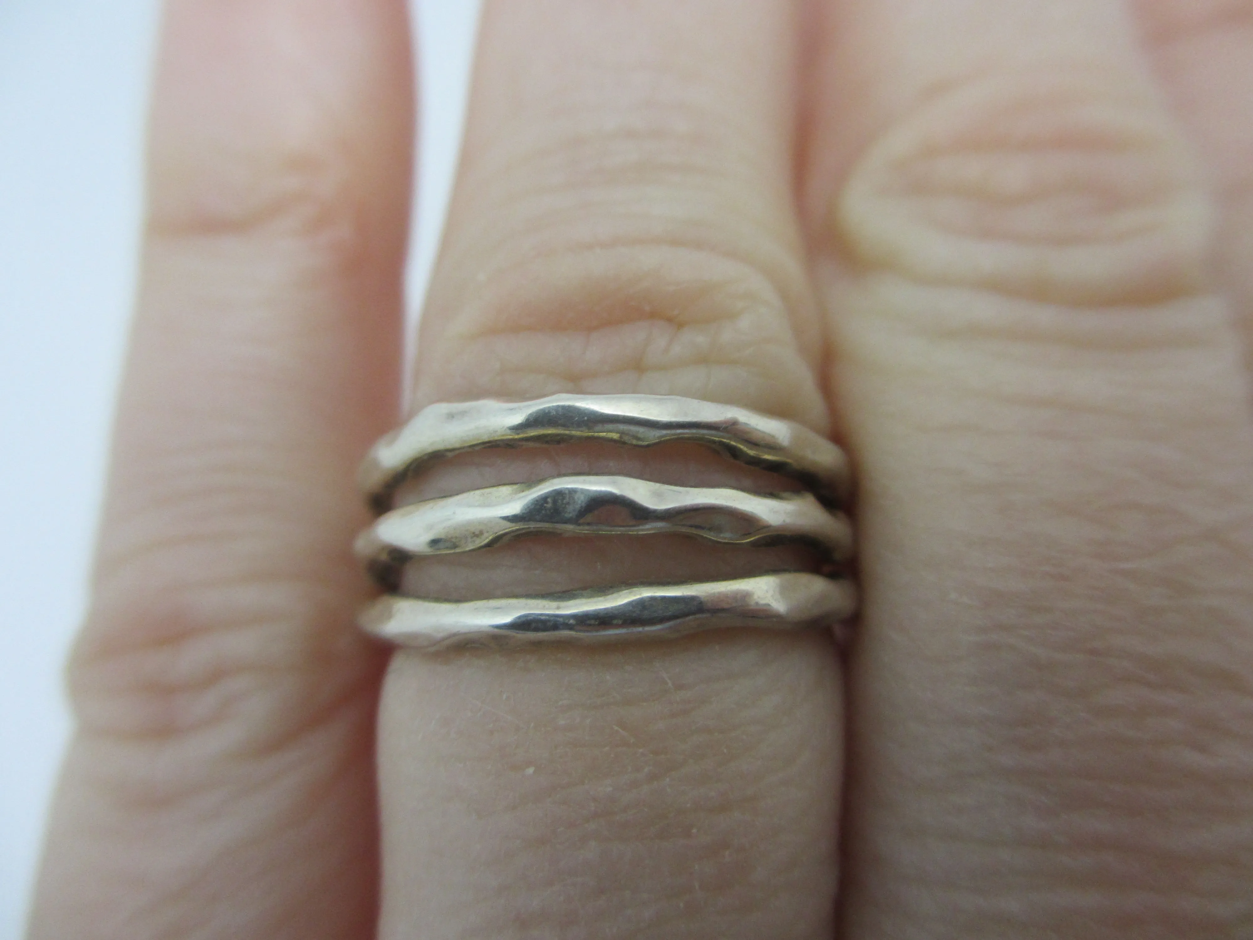 Triple Band Sterling Silver Ring Vintage c1980