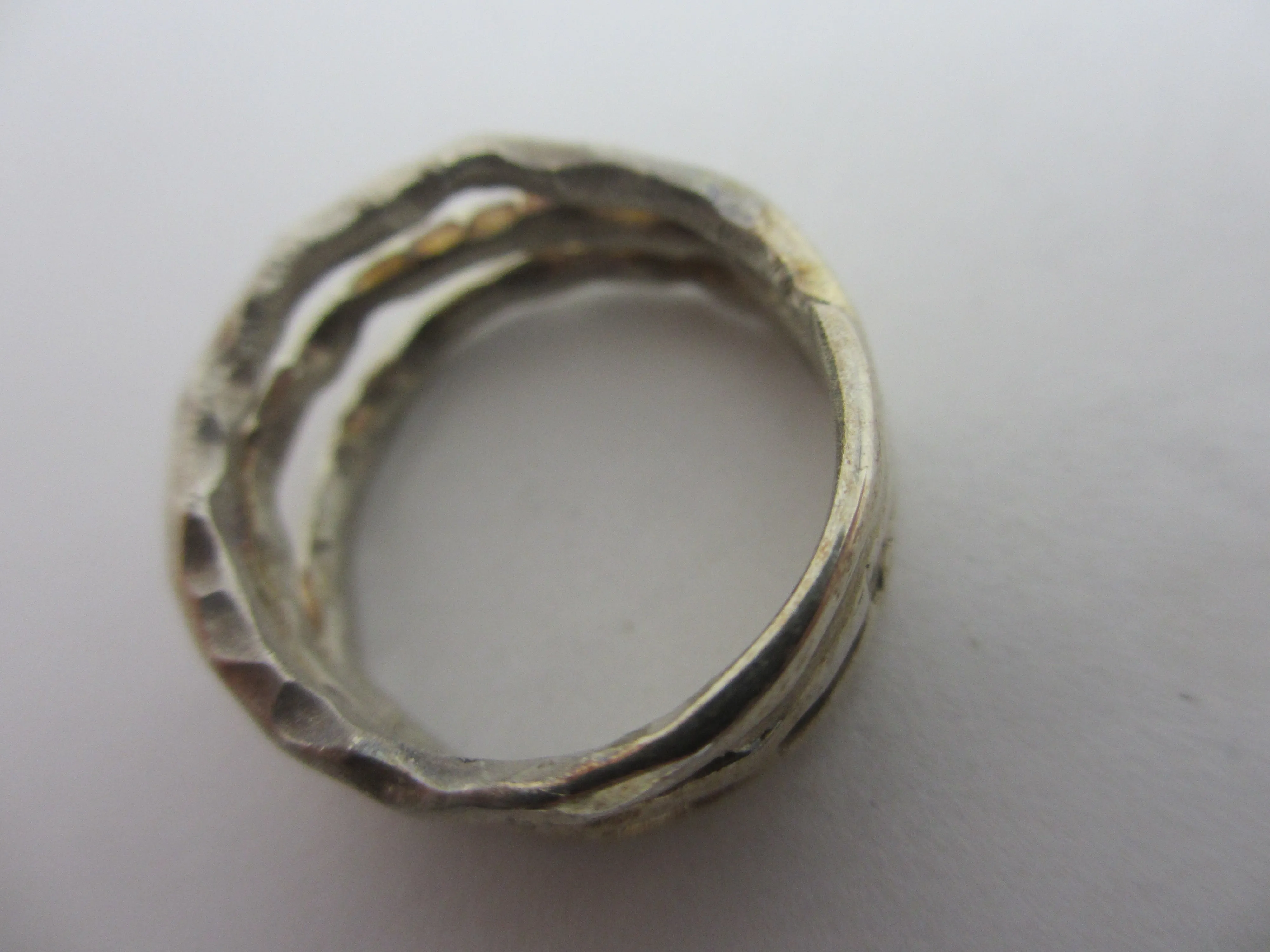 Triple Band Sterling Silver Ring Vintage c1980