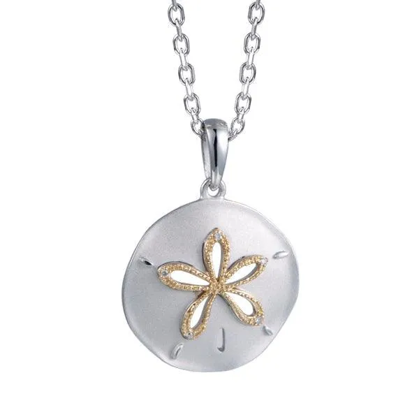 Two-Tone Ocean Isle Sand Dollar Pendant