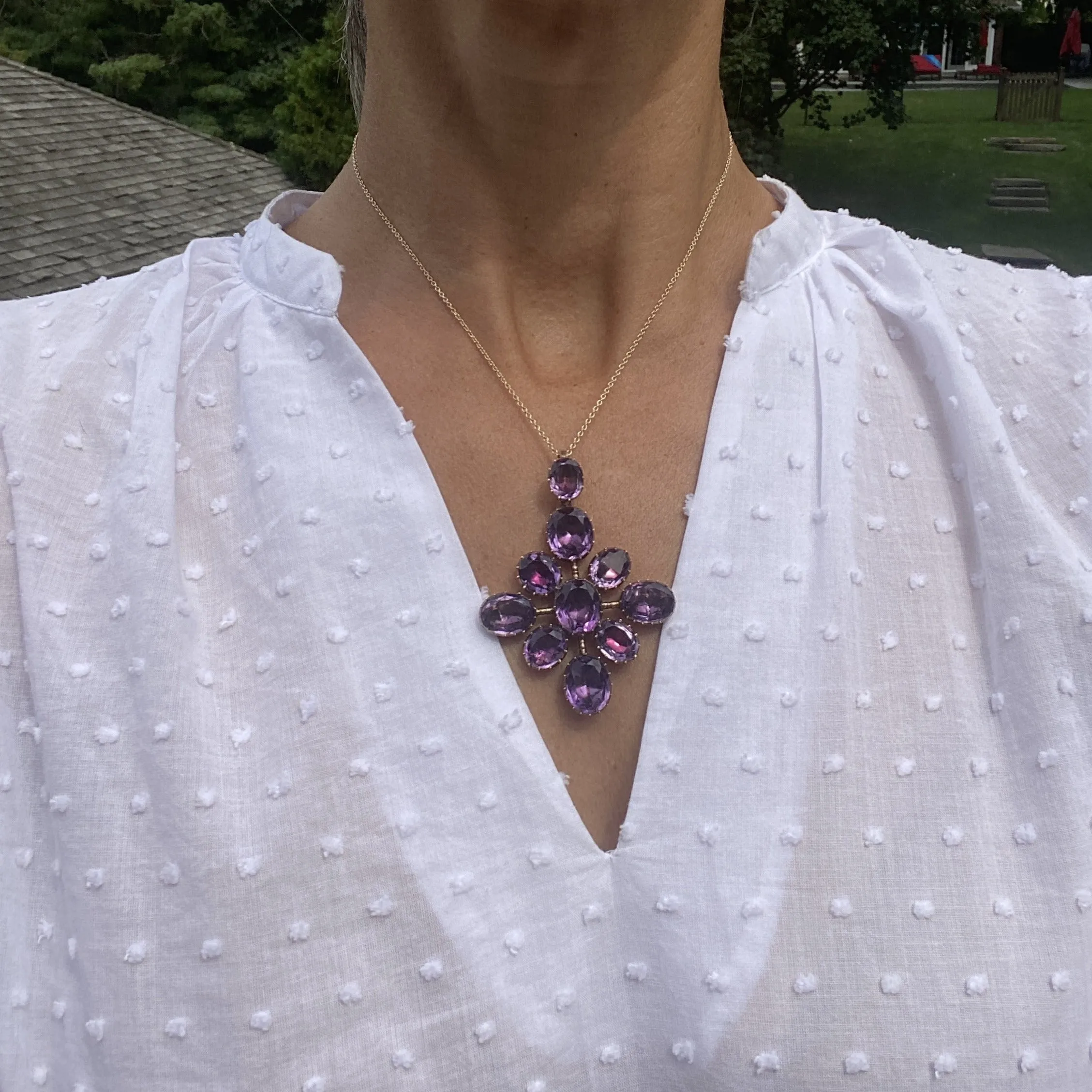 Victorian Amethyst Pendant Necklace