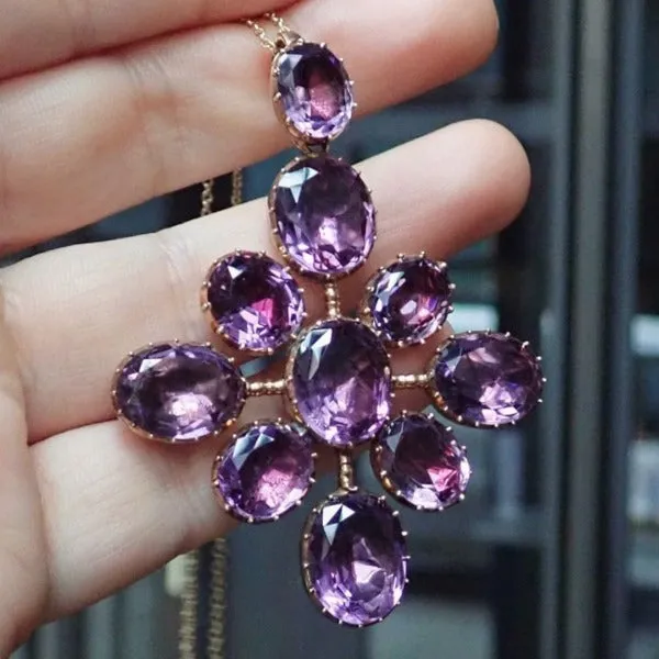 Victorian Amethyst Pendant Necklace