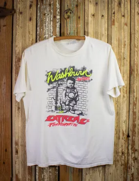 Vintage Extreme Washburn Guitars Concert T Shirt 90s White Medium