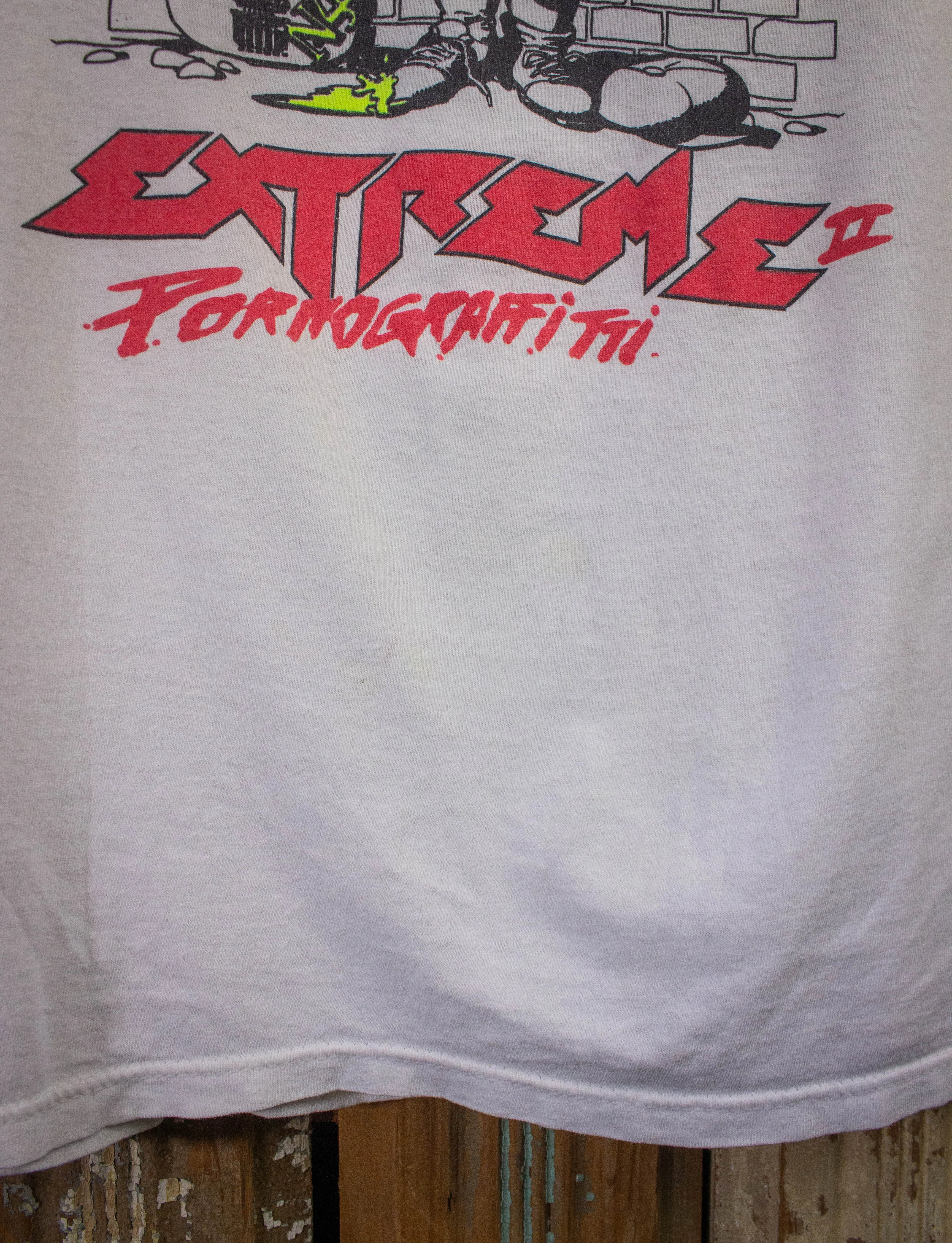 Vintage Extreme Washburn Guitars Concert T Shirt 90s White Medium