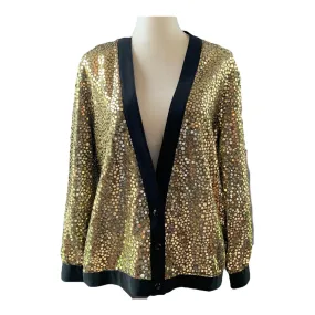 Vintage Gold Sequin Cardigan or Jacket by Edith Flagg's Three Flaggs Vintage Fashion.