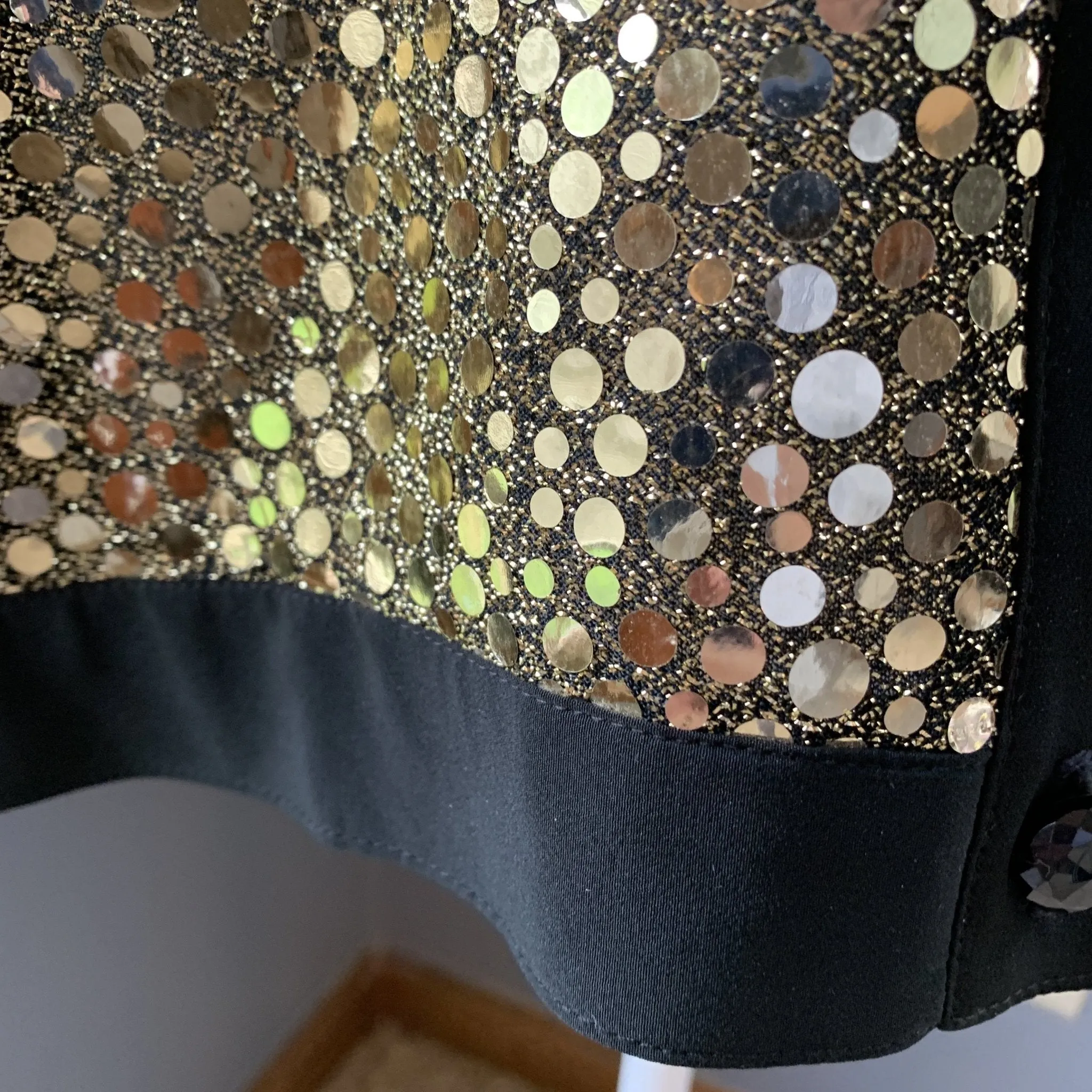 Vintage Gold Sequin Cardigan or Jacket by Edith Flagg's Three Flaggs Vintage Fashion.