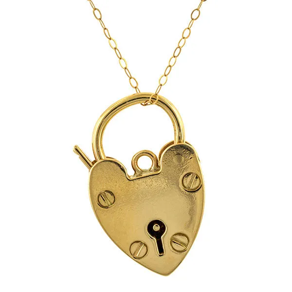 Vintage Heart Lock Pendant