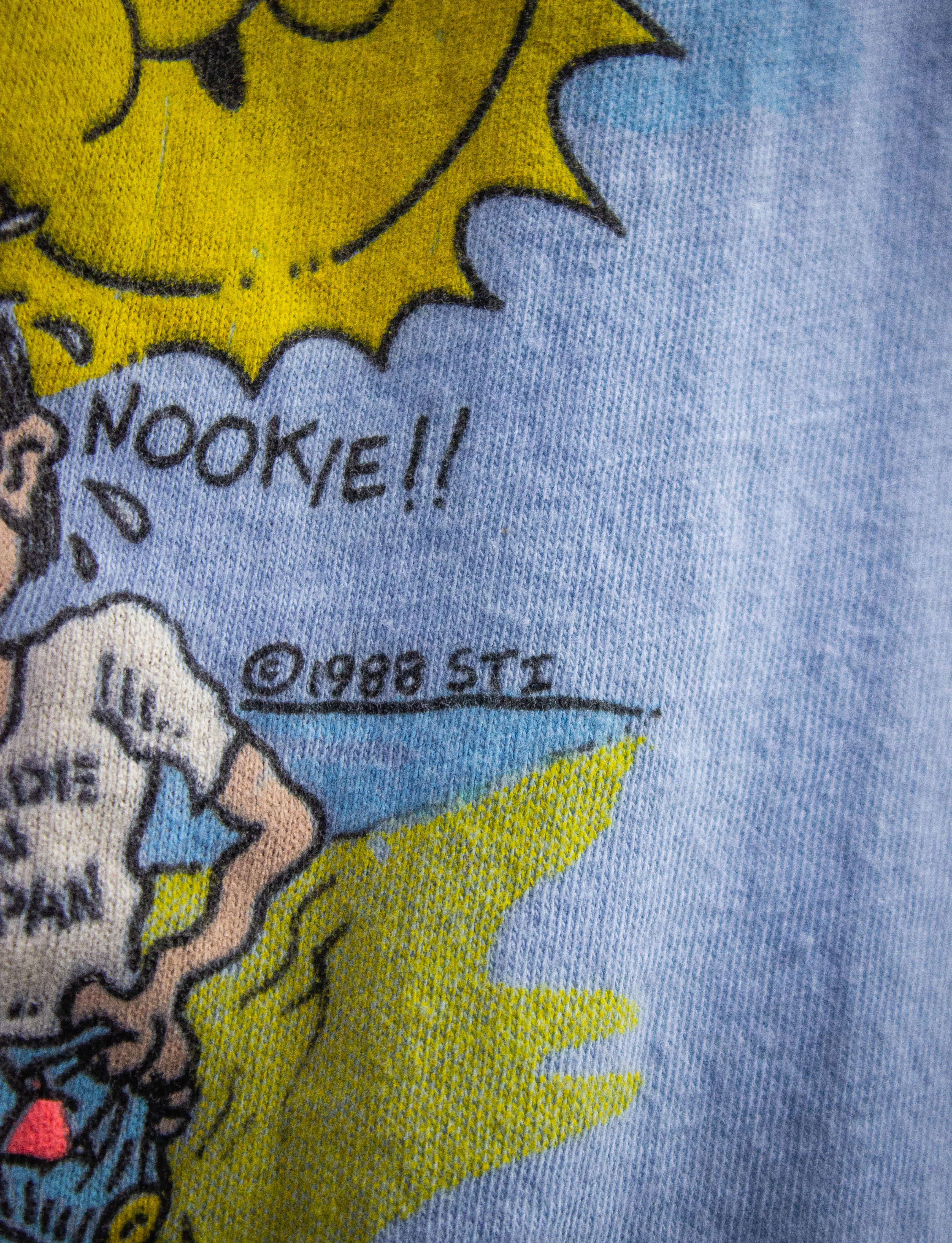 Vintage Shit Happens When You Party Naked Graphic Muscle Shirt 1988 Light Blue Small