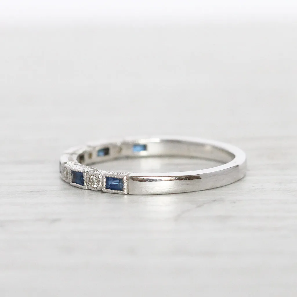 Vintage Style Sapphire and Diamond Band