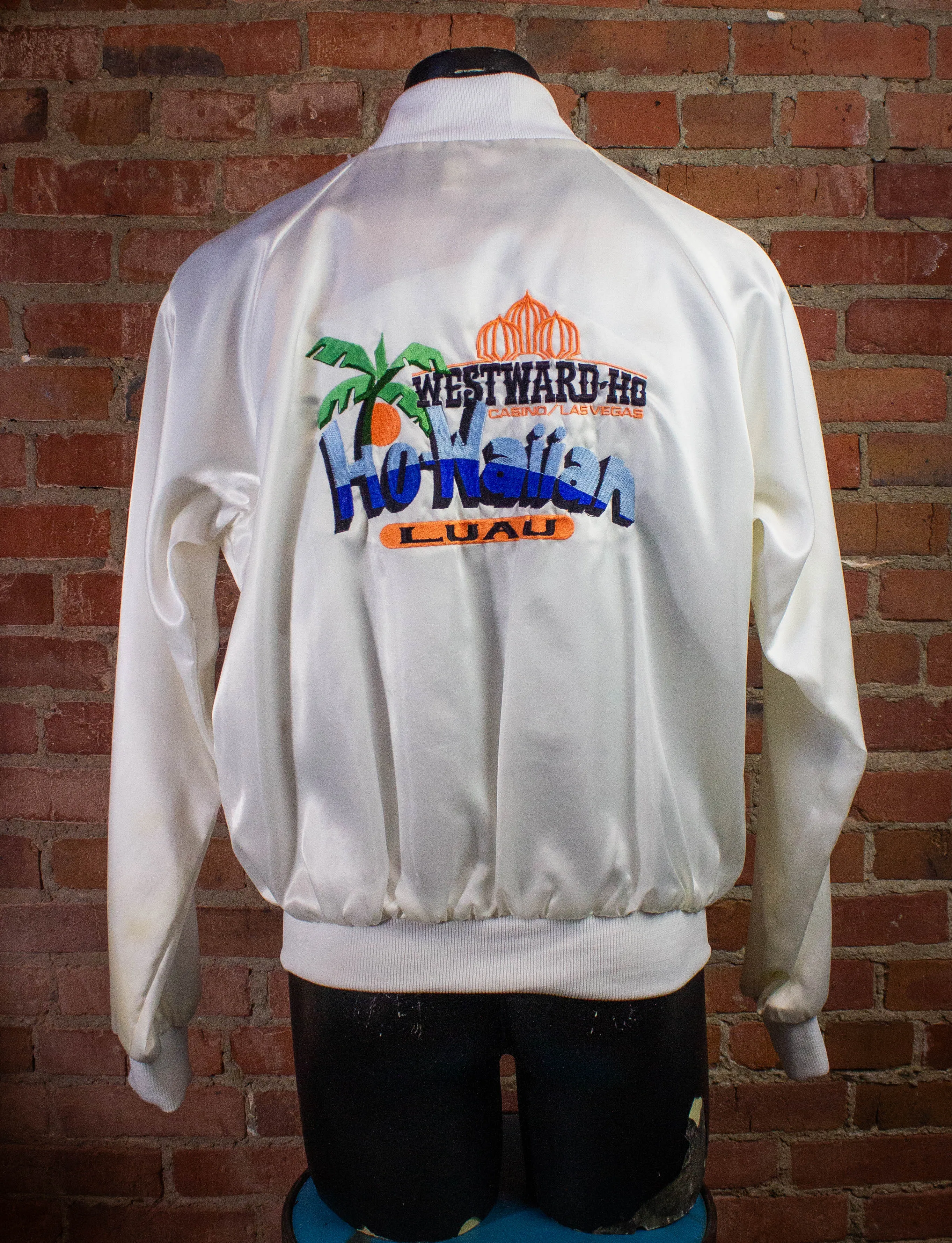 Vintage Westward Ho-Waiian Casino Nylon Jacket 80s White Medium