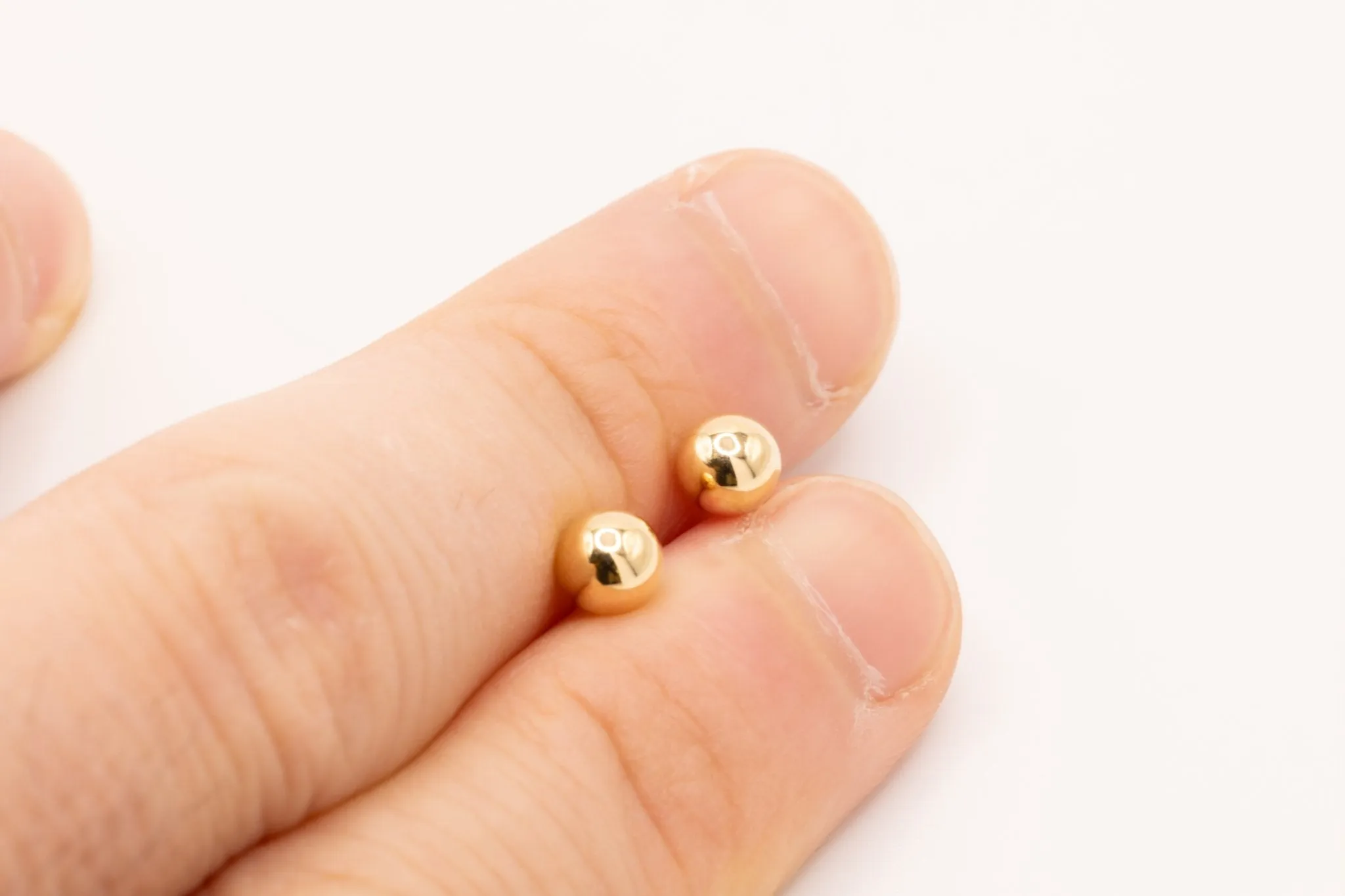 Wholesale Ball Stud Earrings 14K Yellow Gold 5mm