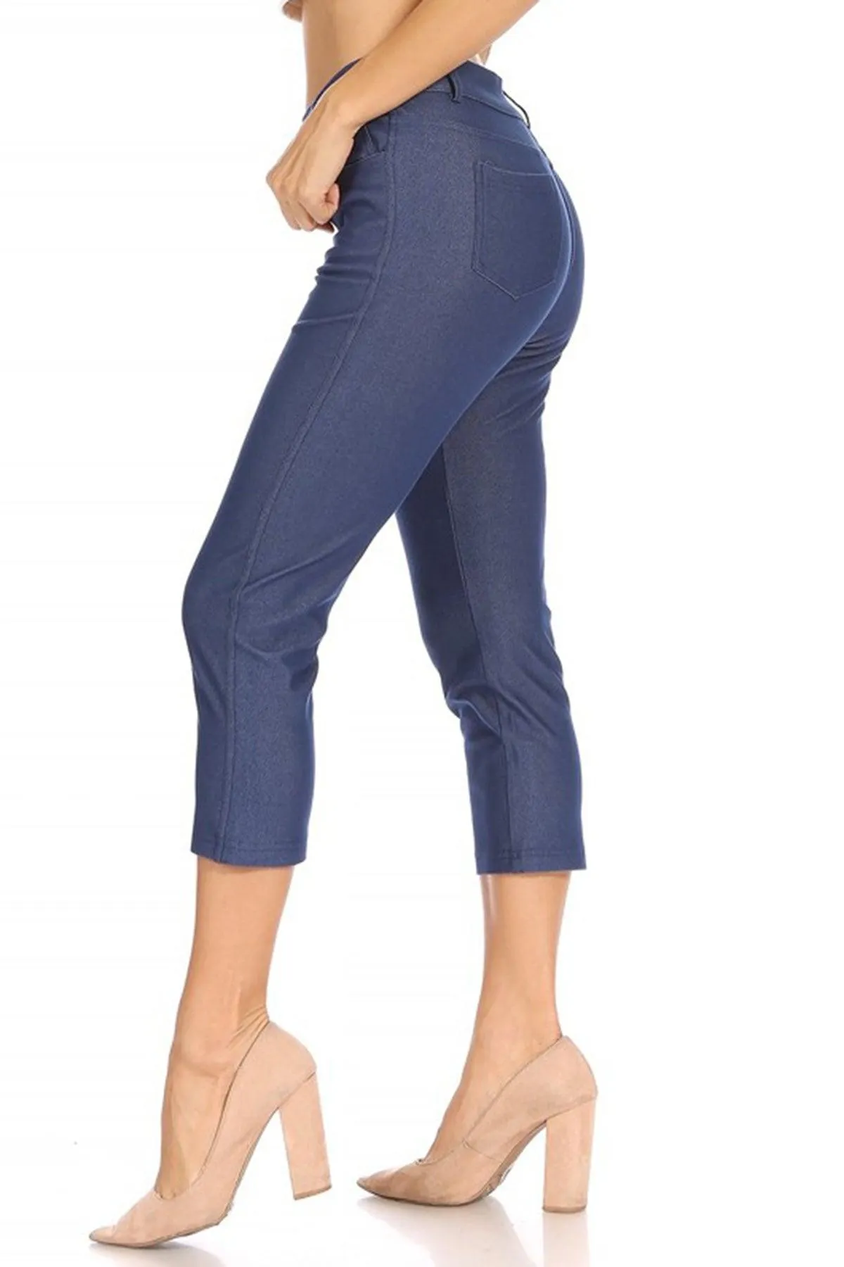 Women's Casual Comfy Slim Pocket Capri Pants