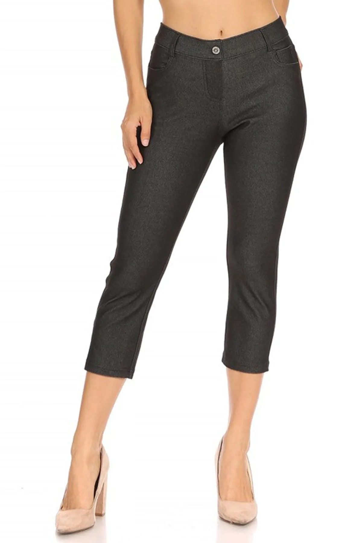 Women's Casual Comfy Slim Pocket Capri Pants