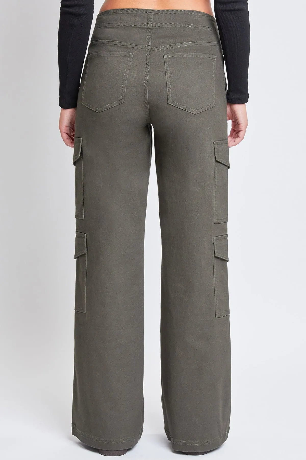 Women's High Rise Double Pocket Wide Leg Cargo Pants