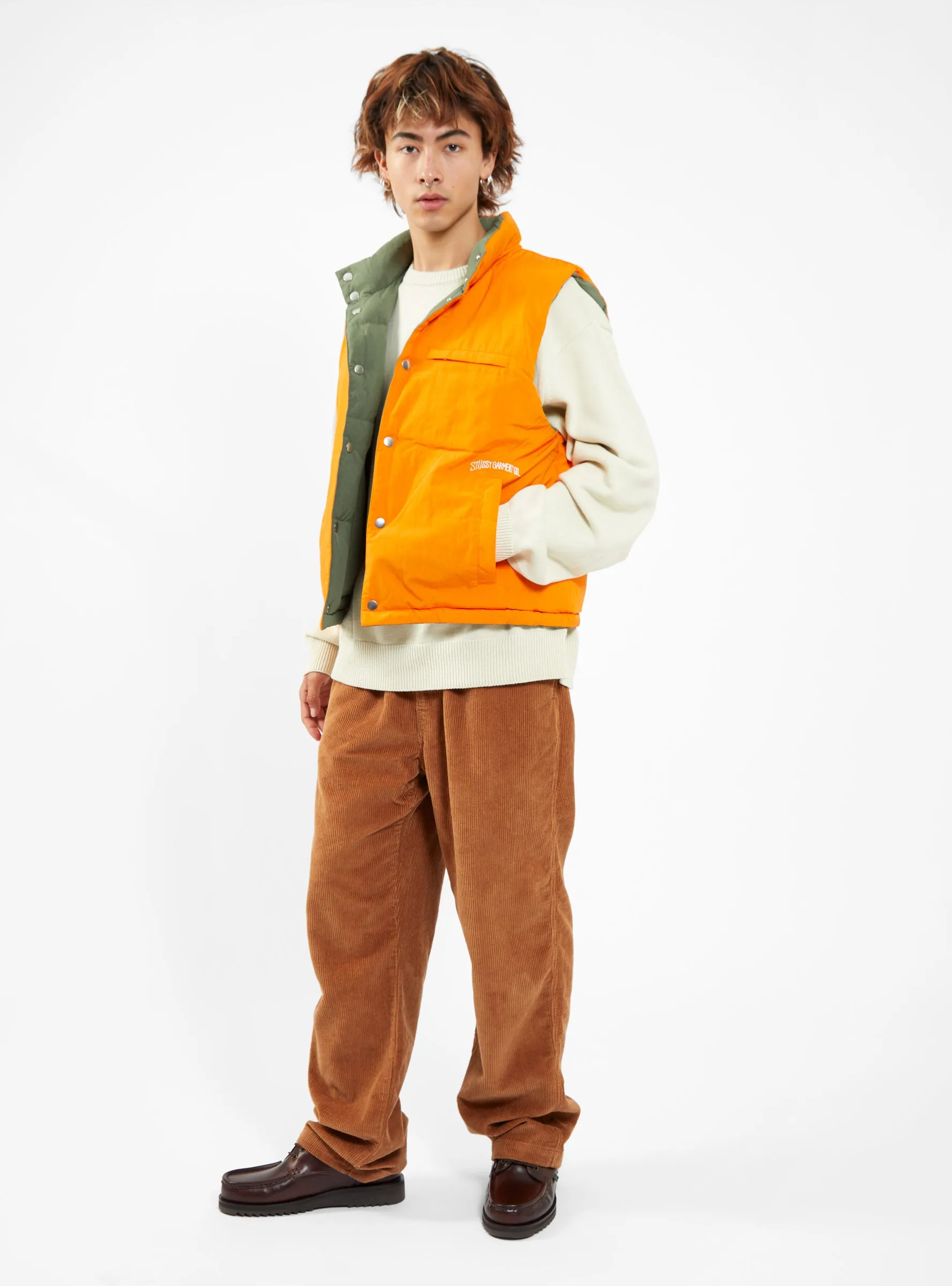 Workgear Reversible Down Vest Olive & Orange