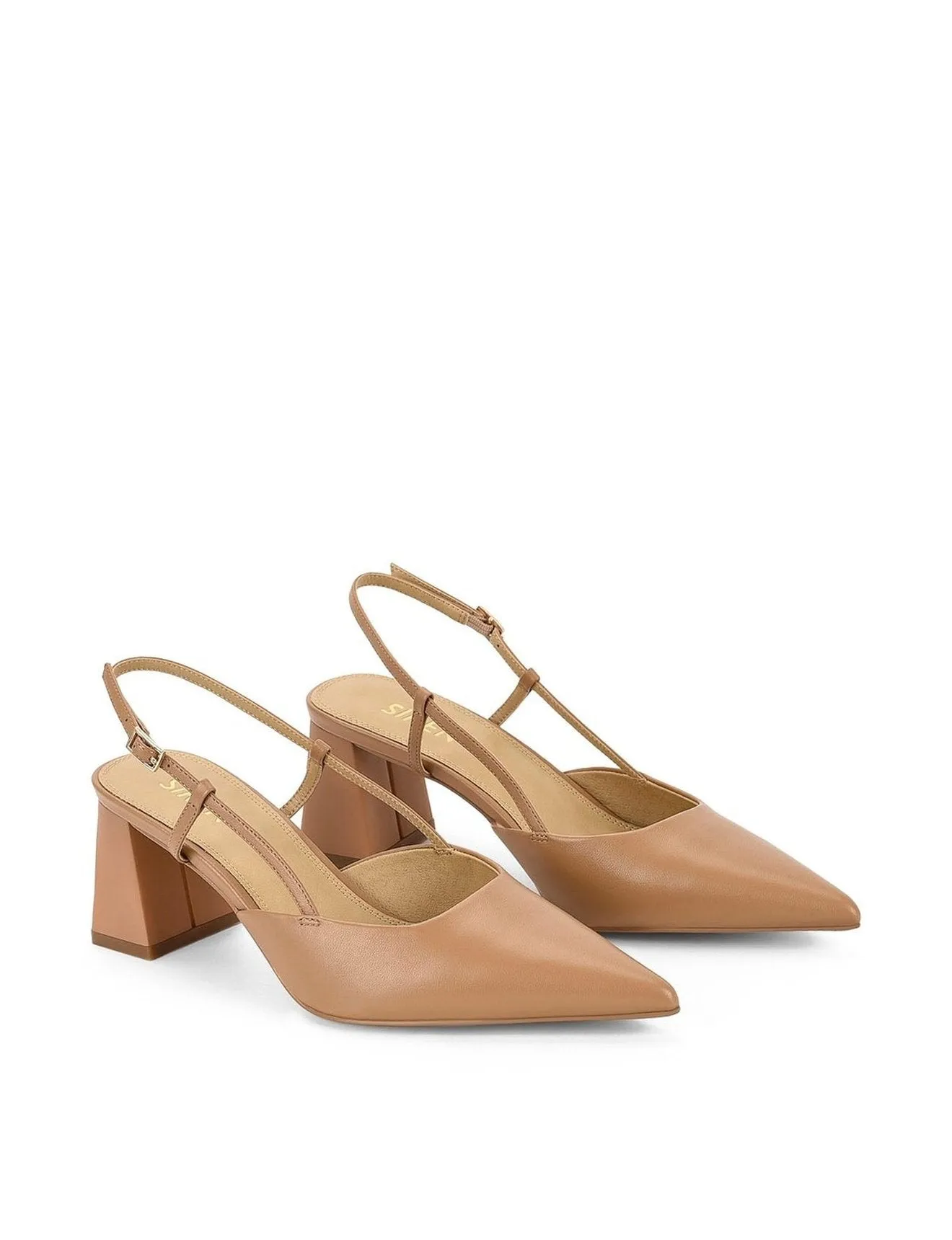 Yasmine Slingback Heels - Soft Tan Leather