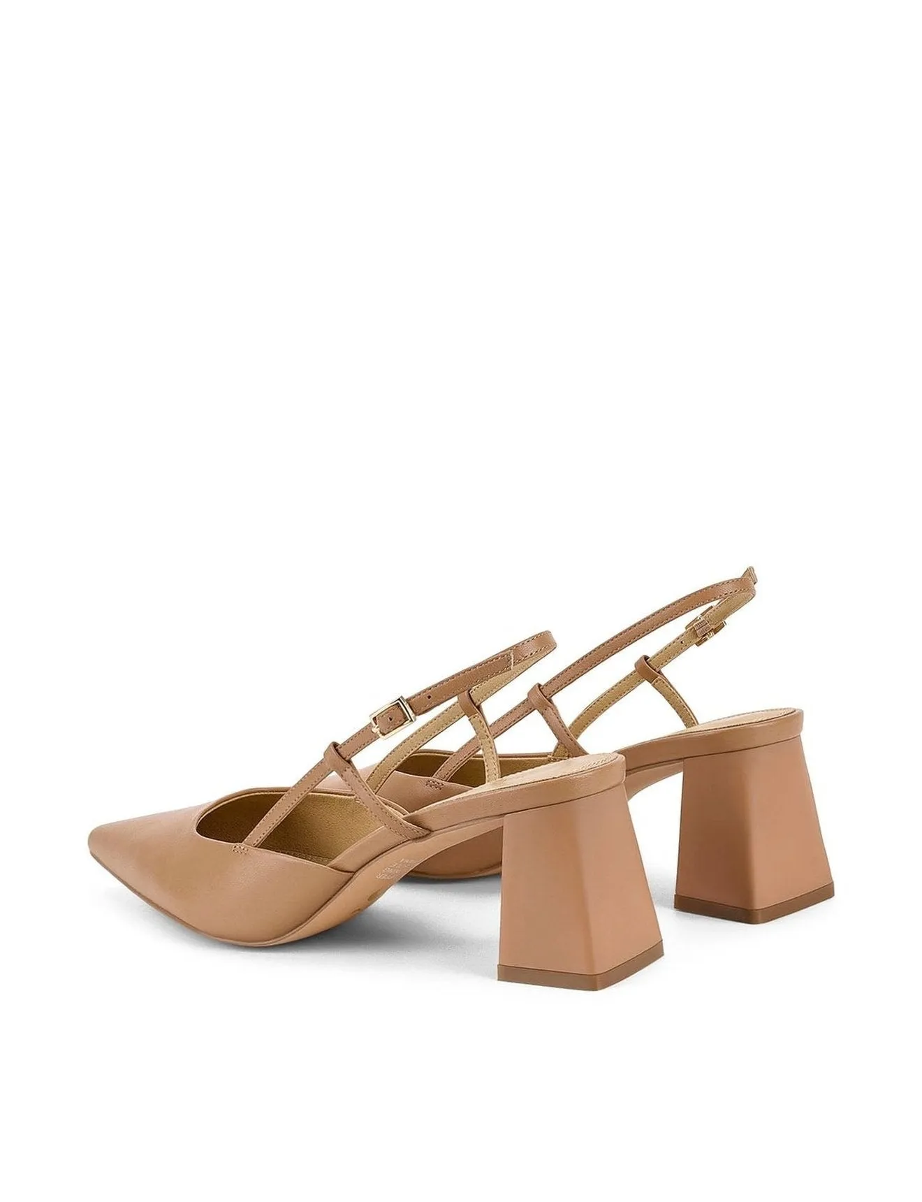 Yasmine Slingback Heels - Soft Tan Leather