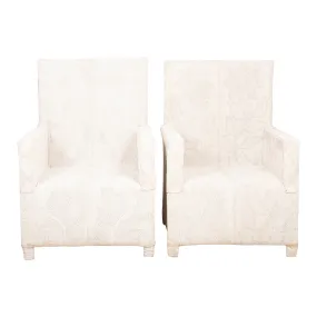 Yoruba Beaded Arm Chair Set of 2 | White