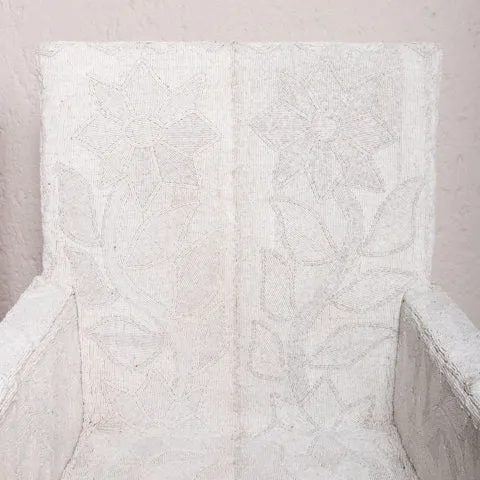 Yoruba Beaded Arm Chair Set of 2 | White