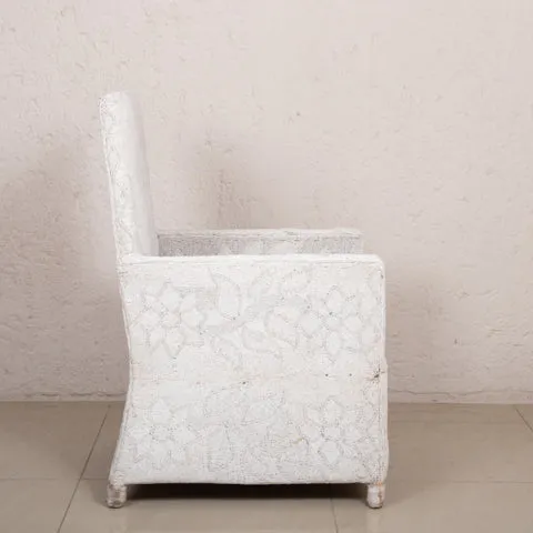 Yoruba Beaded Arm Chair Set of 2 | White