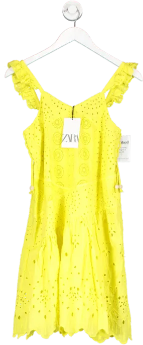 ZARA Yellow Broderie Lace Dress 13 Years