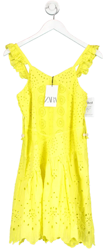 ZARA Yellow Broderie Lace Dress 13 Years